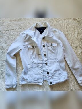 Tommy Hilfiger White Denim Jacket - Button Front